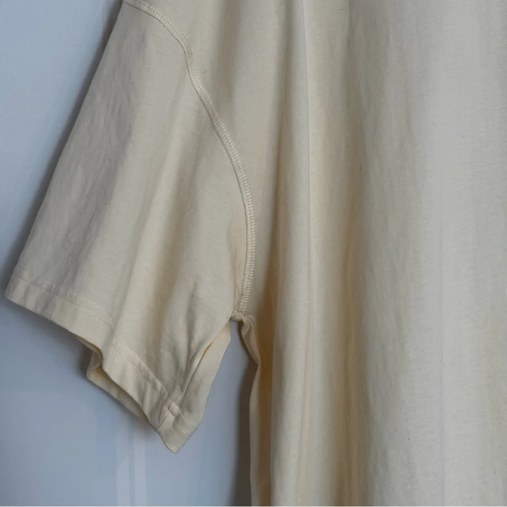 Nanushka Organic Cotton Embroidered Graphic Tee - Cream Butter Yellow - L - Picture 8 of 11